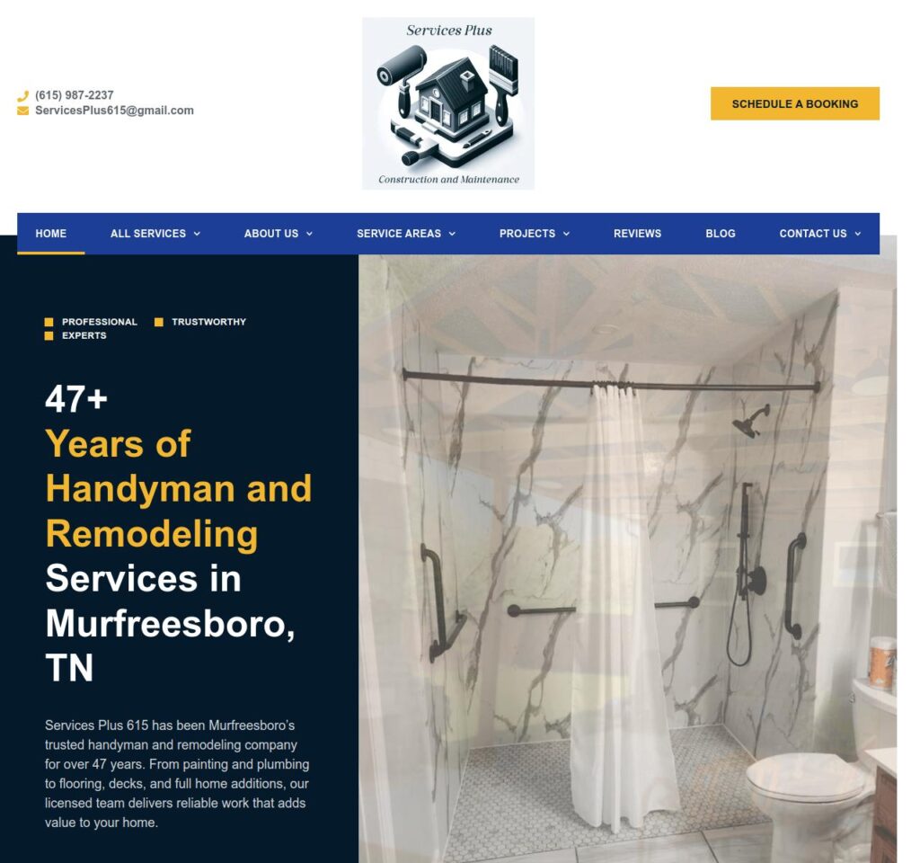 Services Plus 615 | Web Design & SEO Project